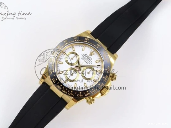 0401 Minimalist DAYTONA 116518 APSF 1:1 BEST EDITION WHITE DIAL ON OYSTERFLEX RUBBER STRAP SH 1781